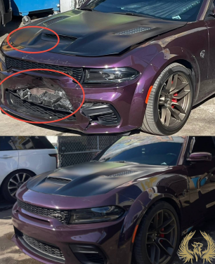 Purple car with body damage, purple car repaired | Flame Auto Repair