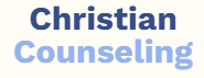 The logo for christian counseling is blue and white.