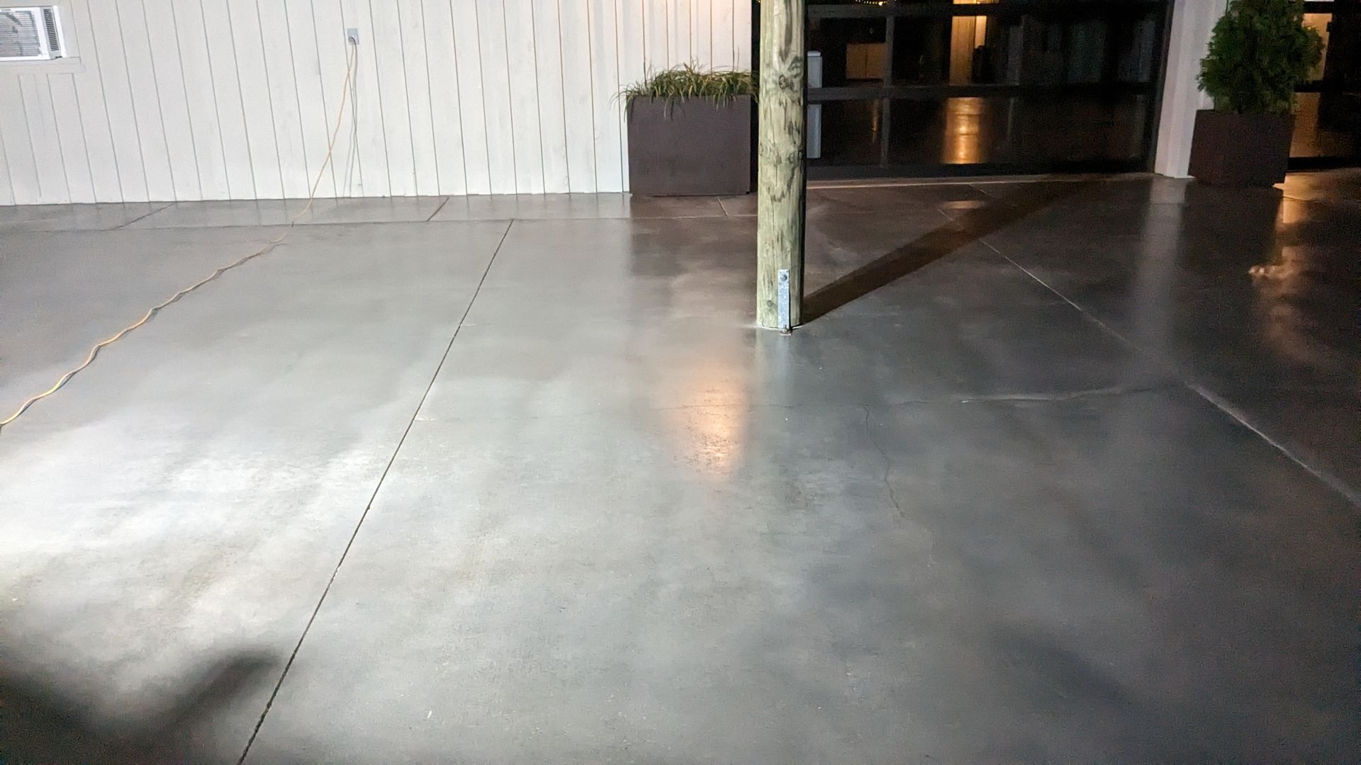 a close up of a concrete floor in a room .