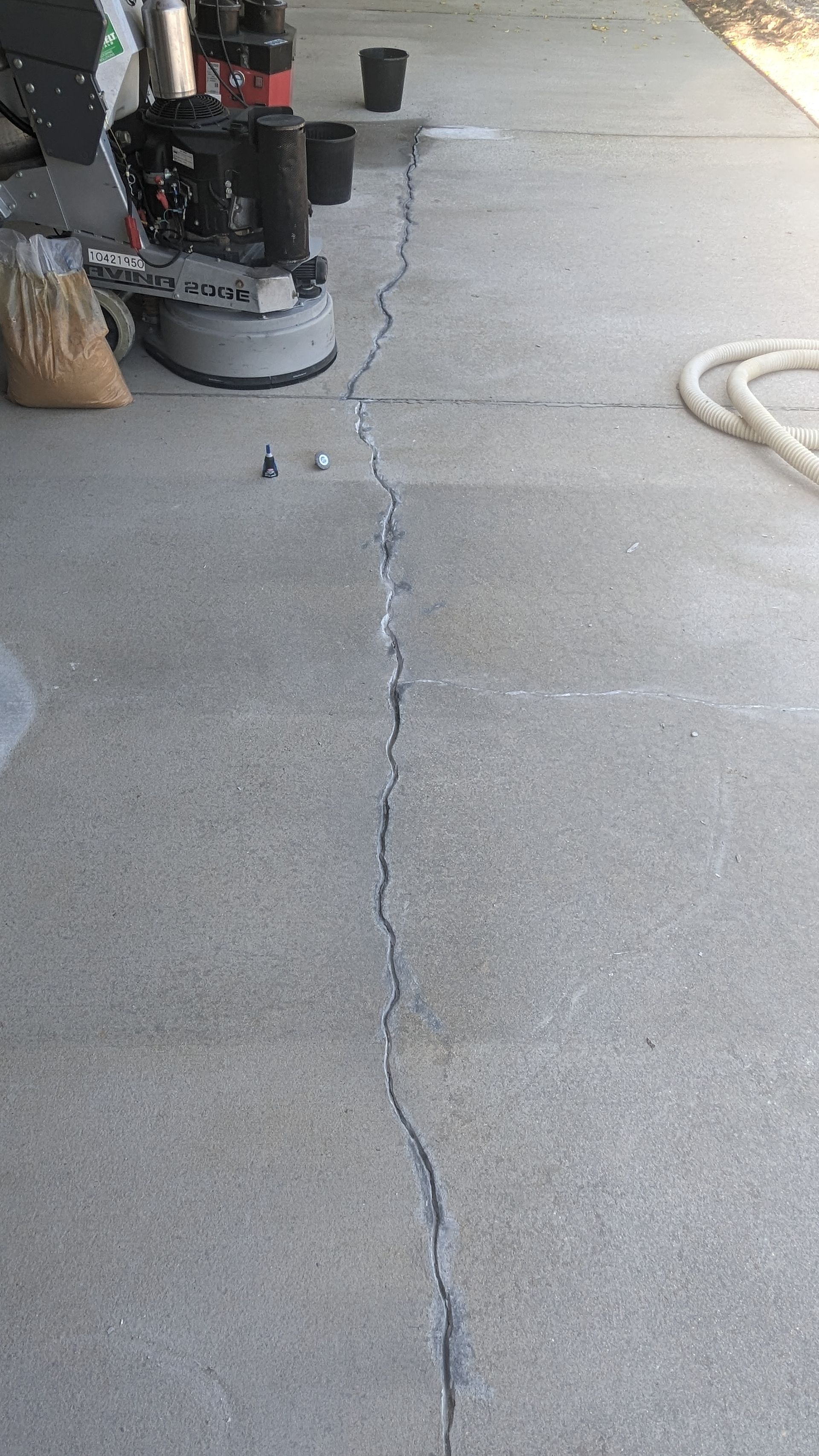 clear flooring with crack