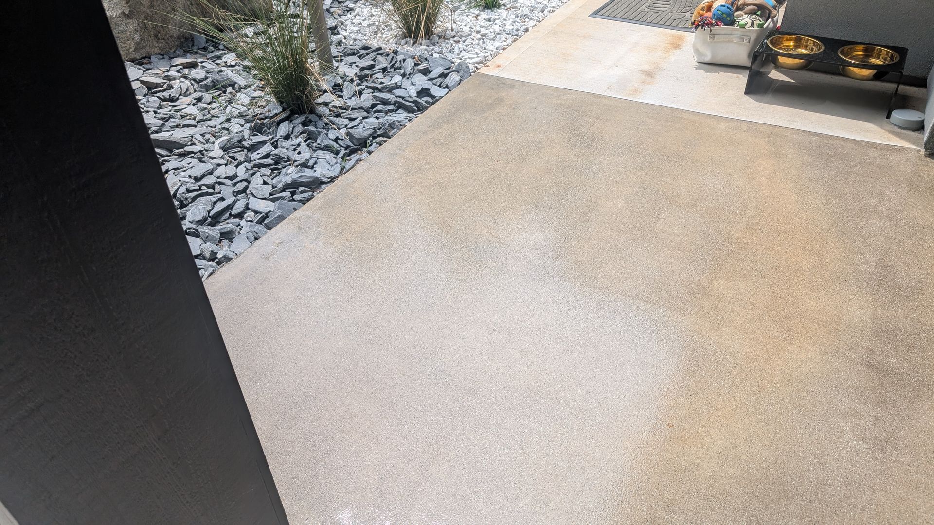 Grind and seal surface with protective coat reflections installed by Zachary Daniel Concrete in Five Forks, SC.