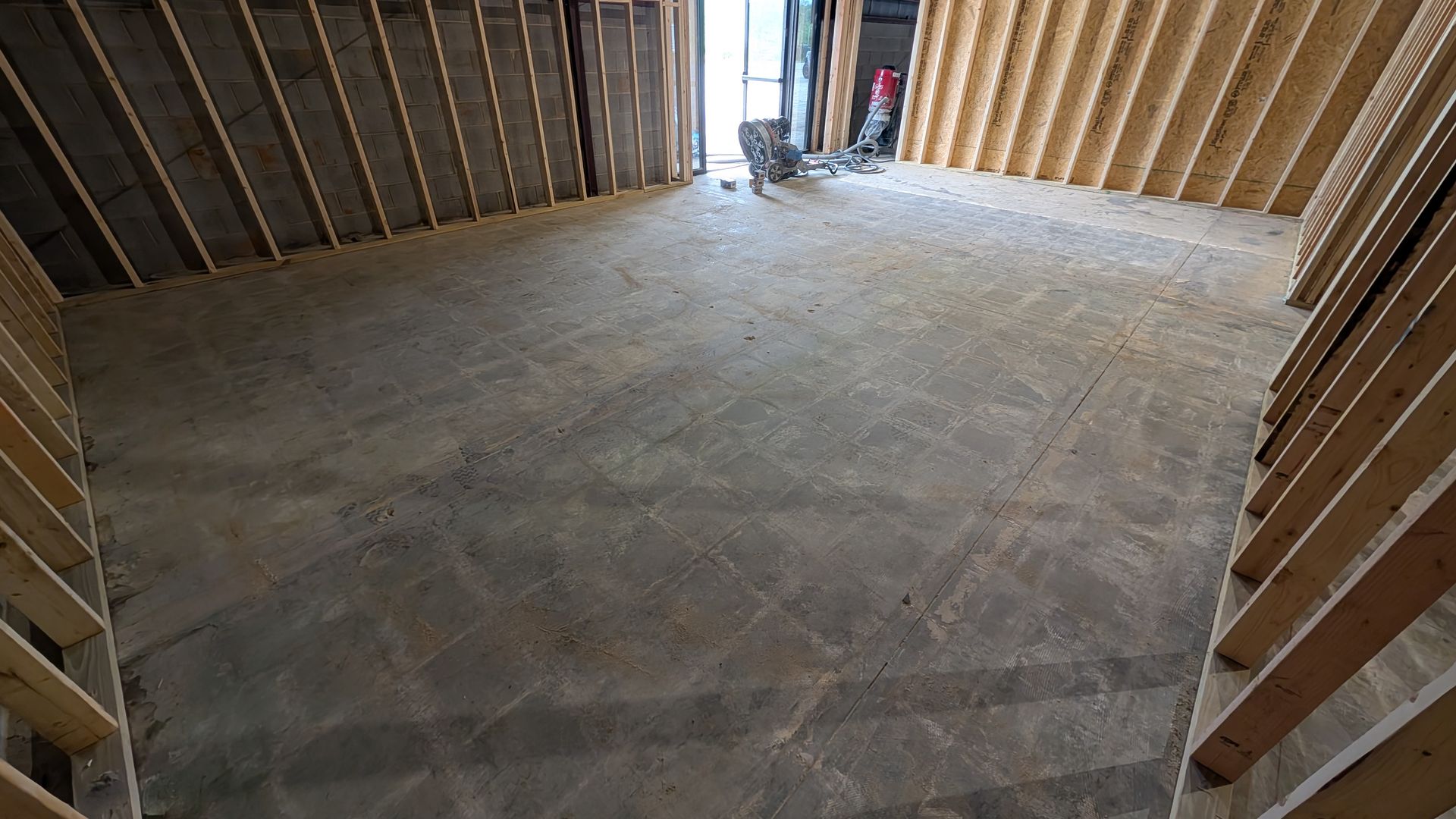 Concrete cured and ready for finish coating installed by Zachary Daniel Concrete in Roebuck, SC.