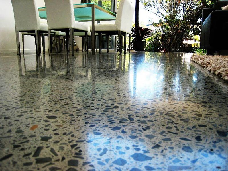 shiny polished concrete floor