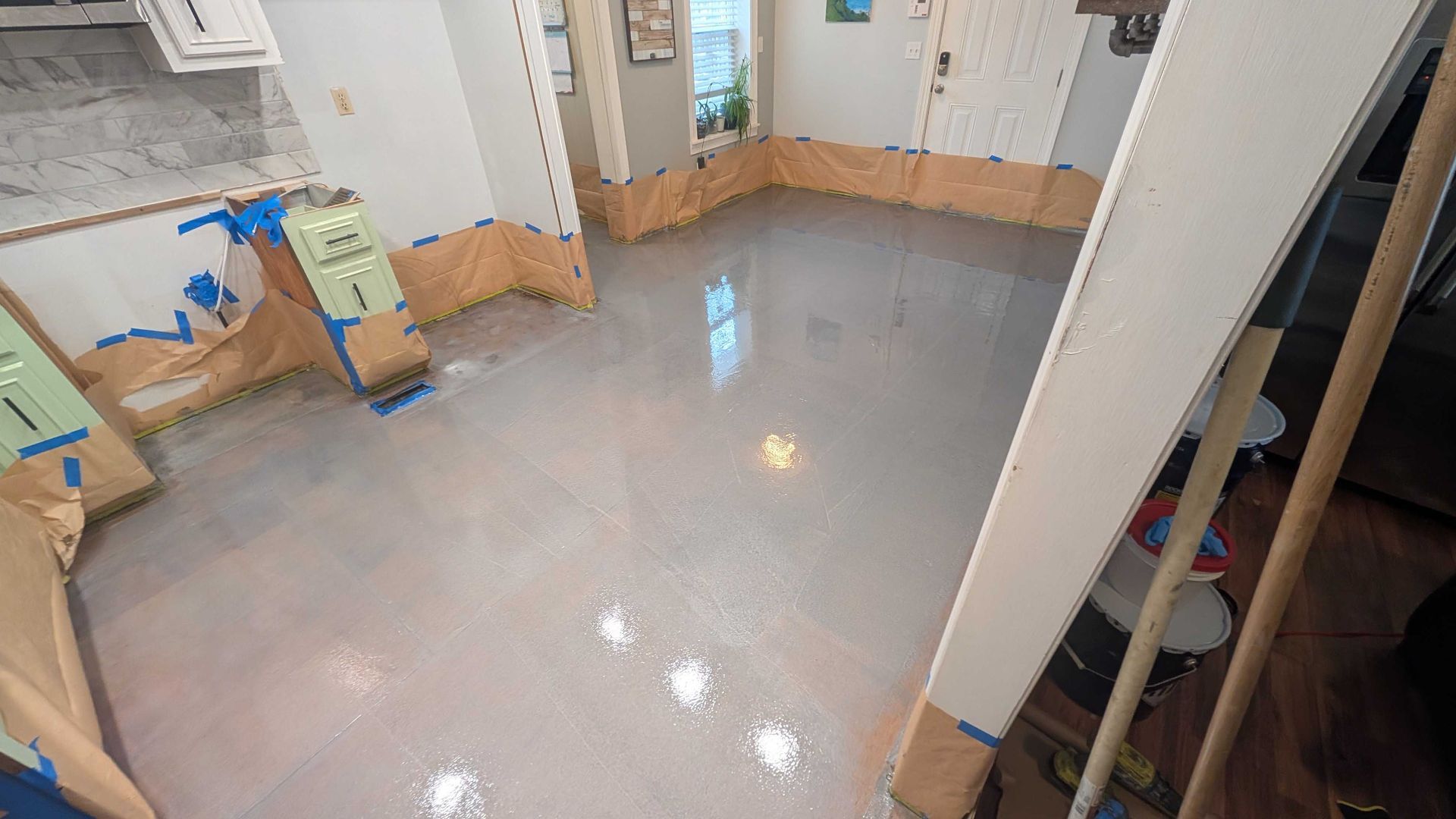 Zachary Daniel Concrete completed a silver metallic epoxy flooring project in Brevard, North Carolina.