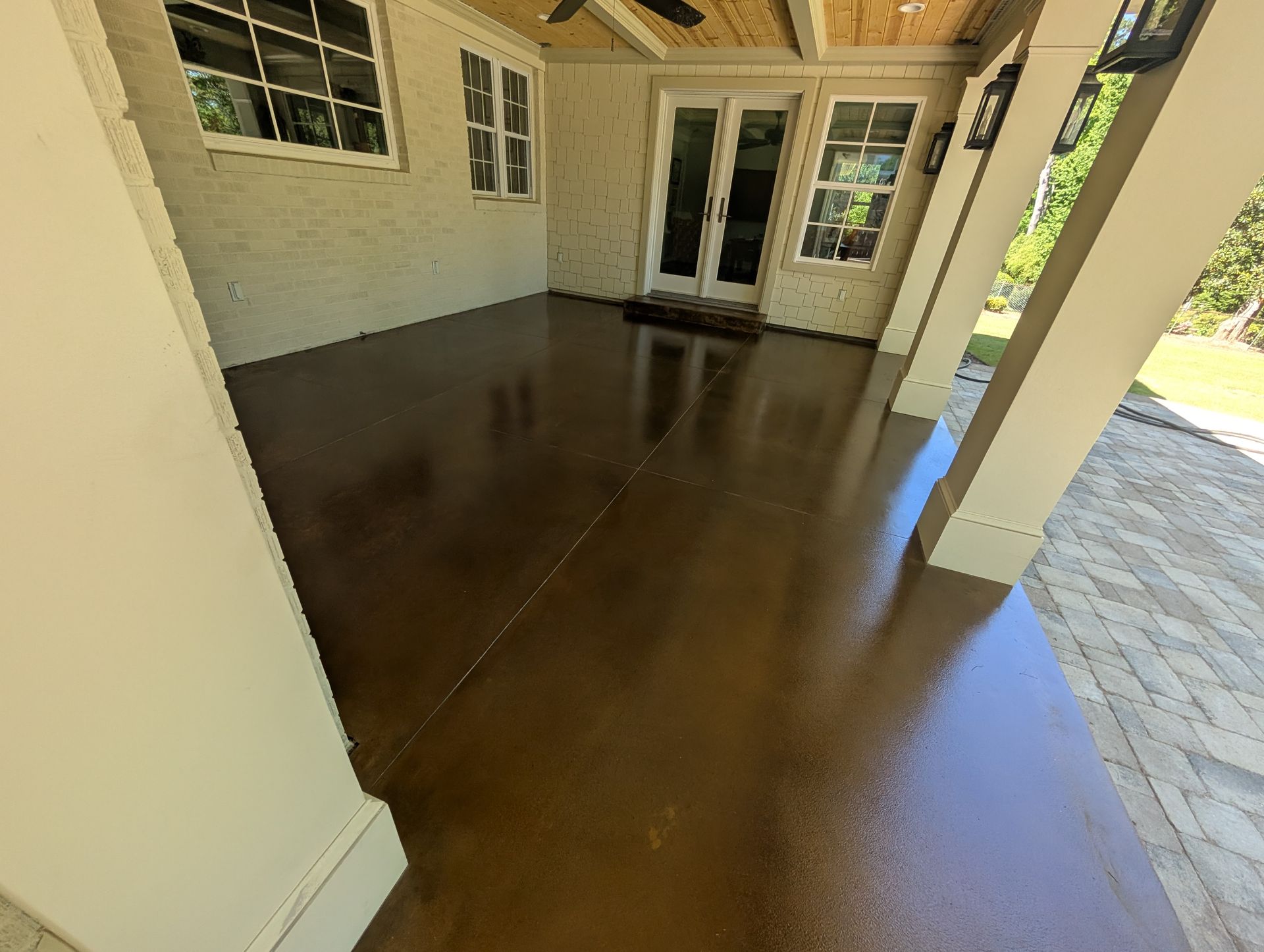 Porch Concrete Grind, Stain, and Seal in Greenville, SC