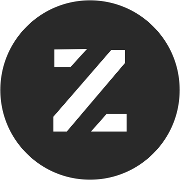 The letter z is in a black circle on a white background.