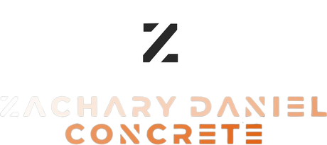 A logo for zachary daniel concrete is shown on a white background.