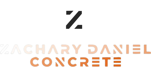 A logo for zachary daniel concrete is shown on a white background.
