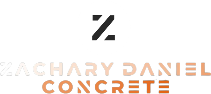 A logo for zachary daniel concrete is shown on a white background.