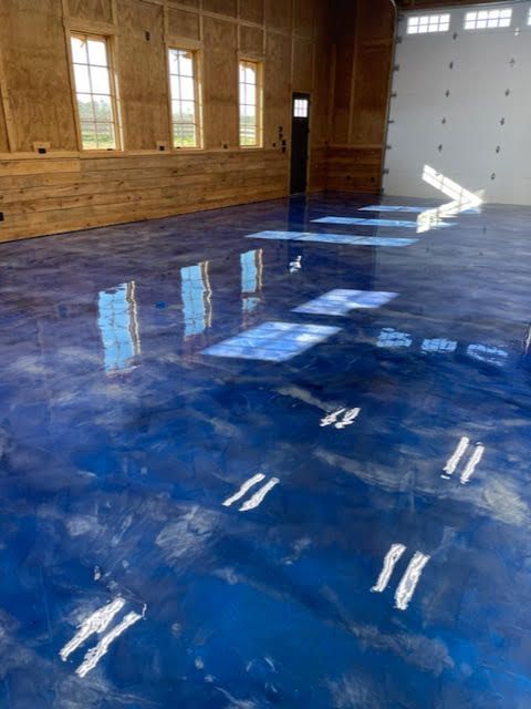 polished and stained concrete floor coatings