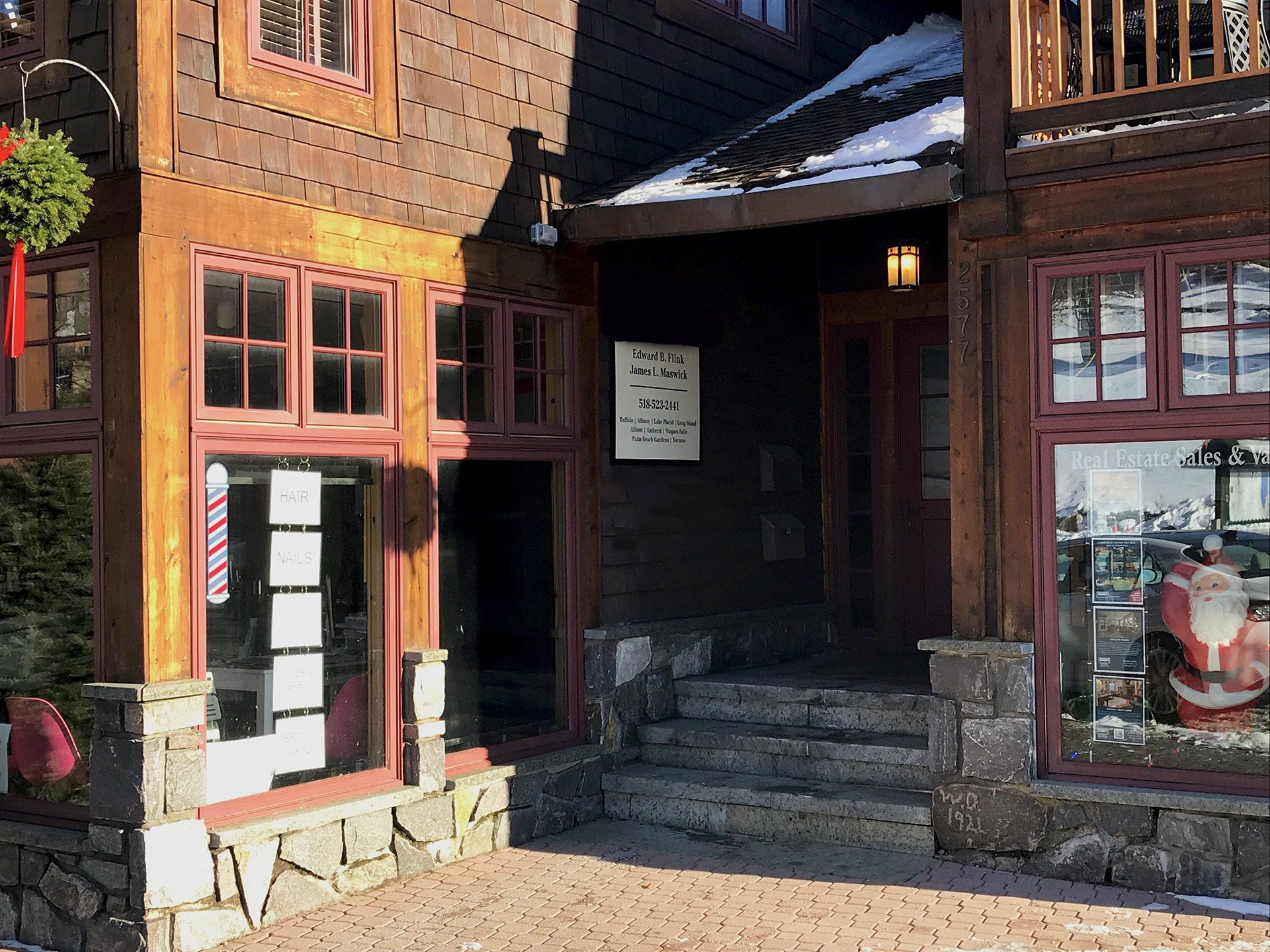 Entrance to Flink Maswick Law Firm in Lake Placid, NY on Main Street