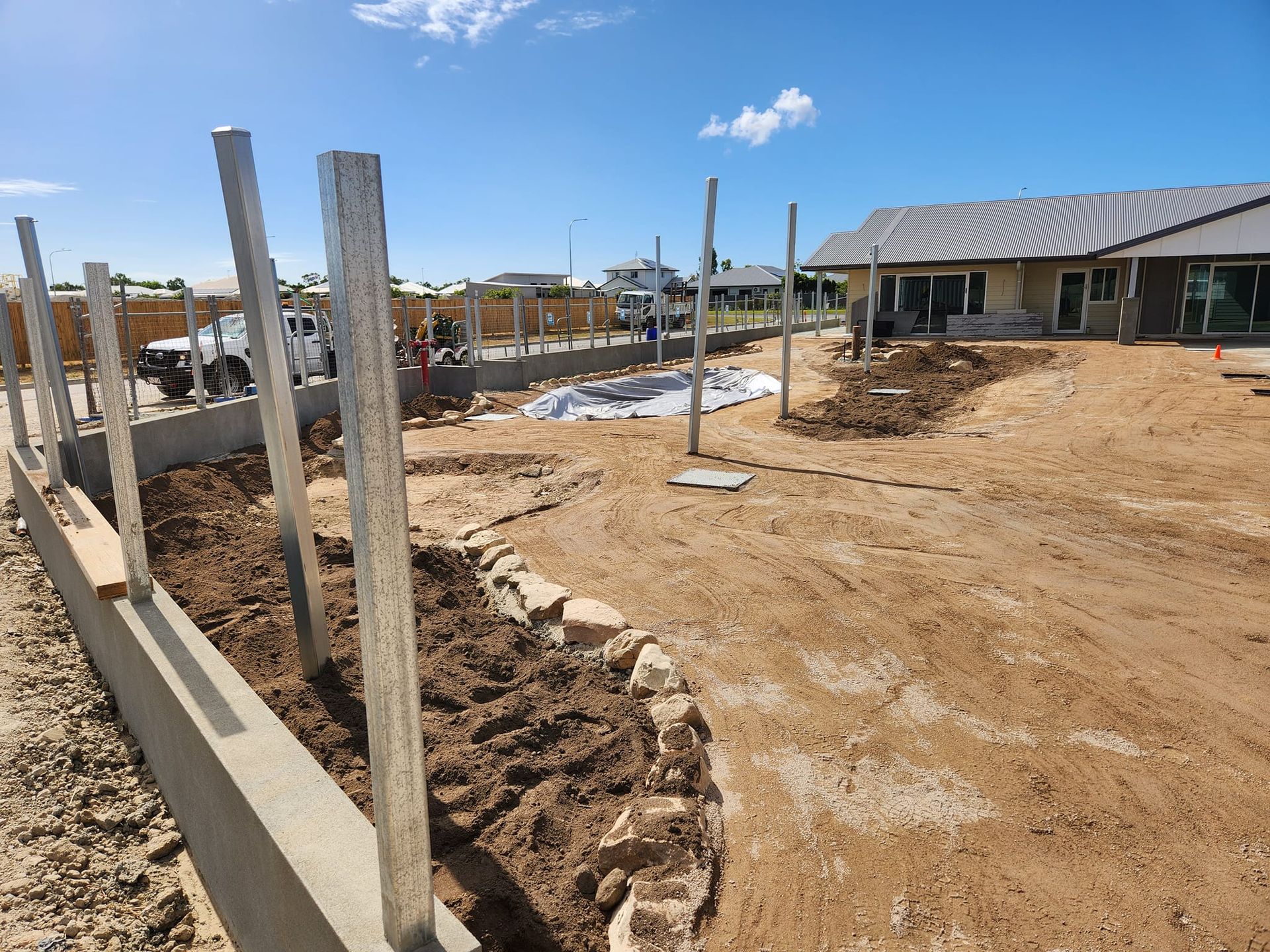 Construction Site: Cement Wall — AGM HIRE NQ in Kelso, QLD