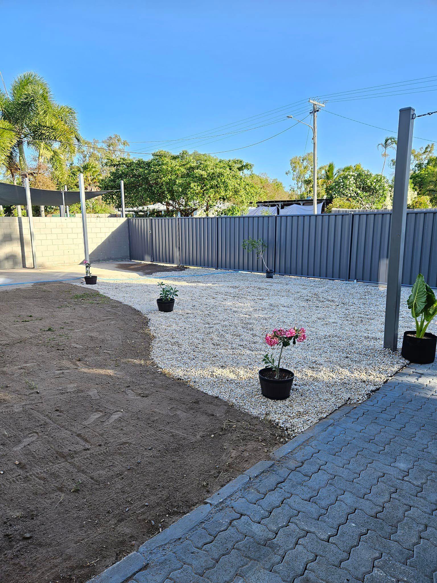 A Gravel and Soil Backyard Garden — AGM HIRE NQ in Condon, QLD
