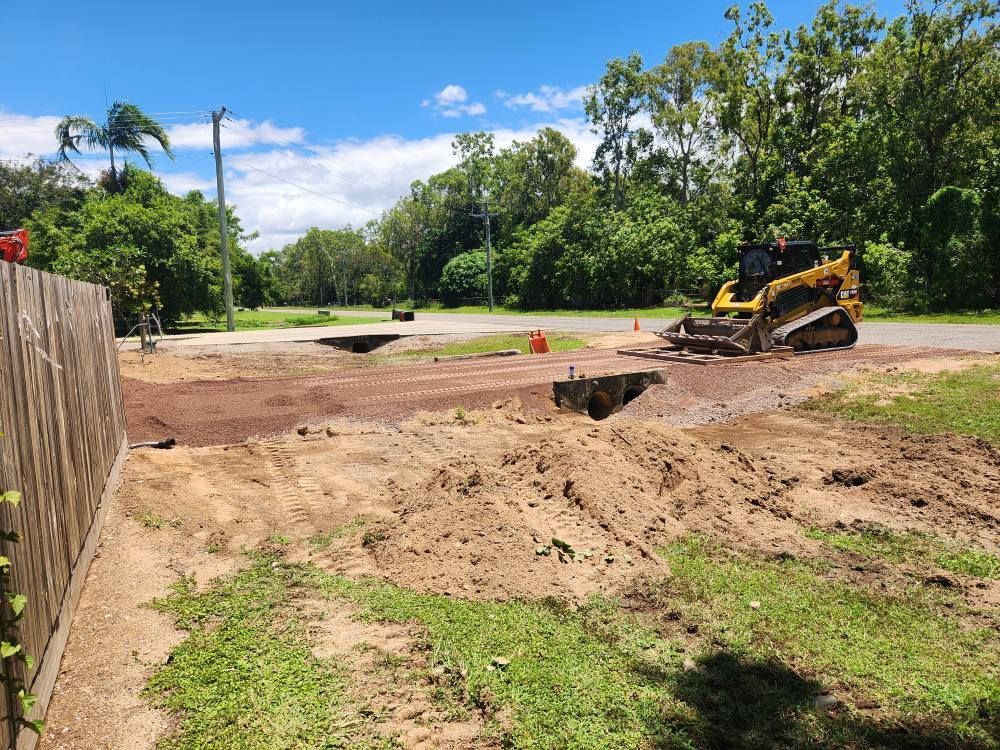 Road Construction Site With a Bulldozer — AGM HIRE NQ in Condon, QLD