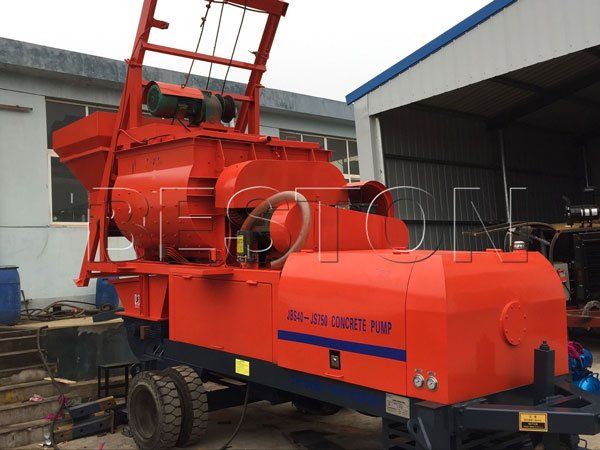 mobile concrete mixer and pump