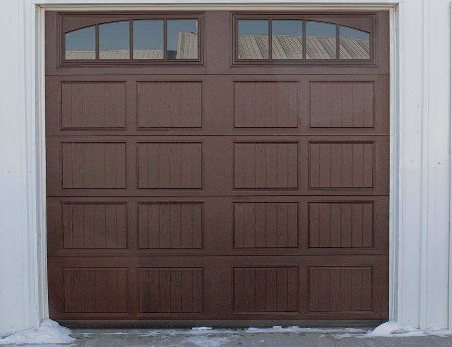 Wood look garage door