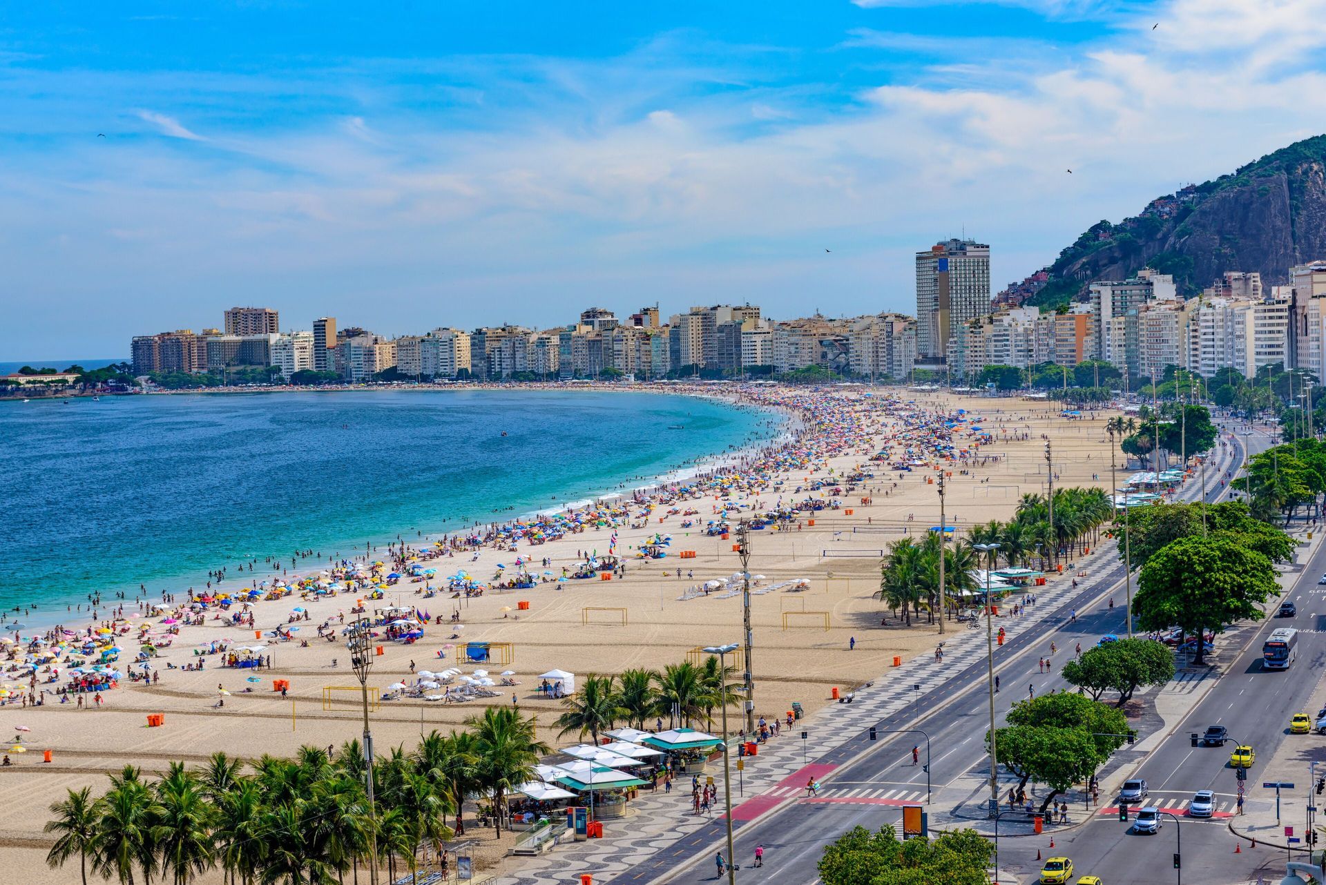 Avenida Atlântica em Copacabana onde fica o Othon Palace Copacabana Rio.