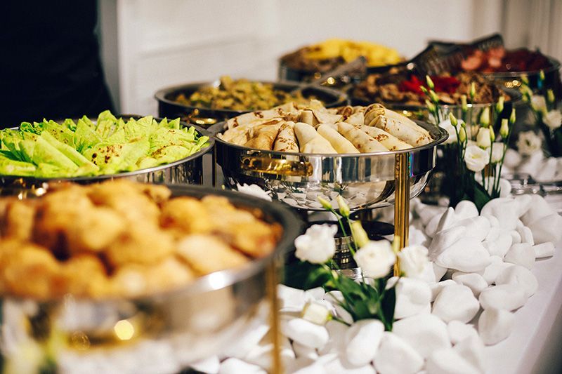 There are many different types of food on the table.