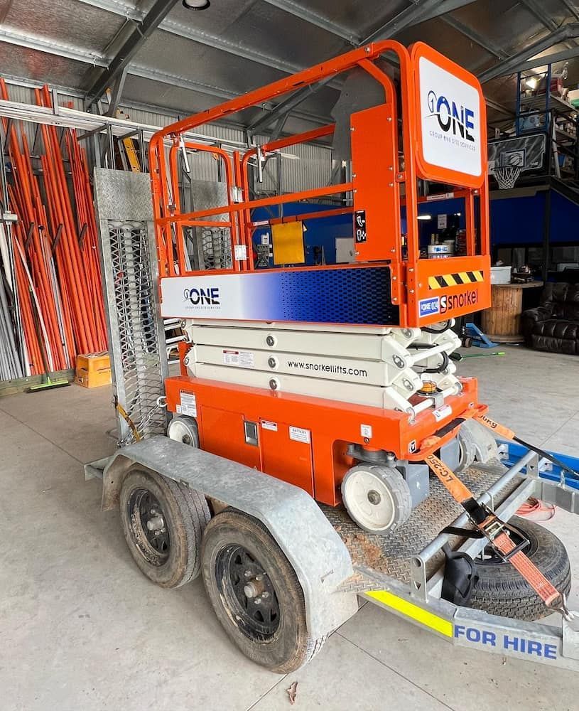 A for Hire Trailer With a Scissor Lift on It — One Group Industries Pty Ltd in Bathurst, NSW