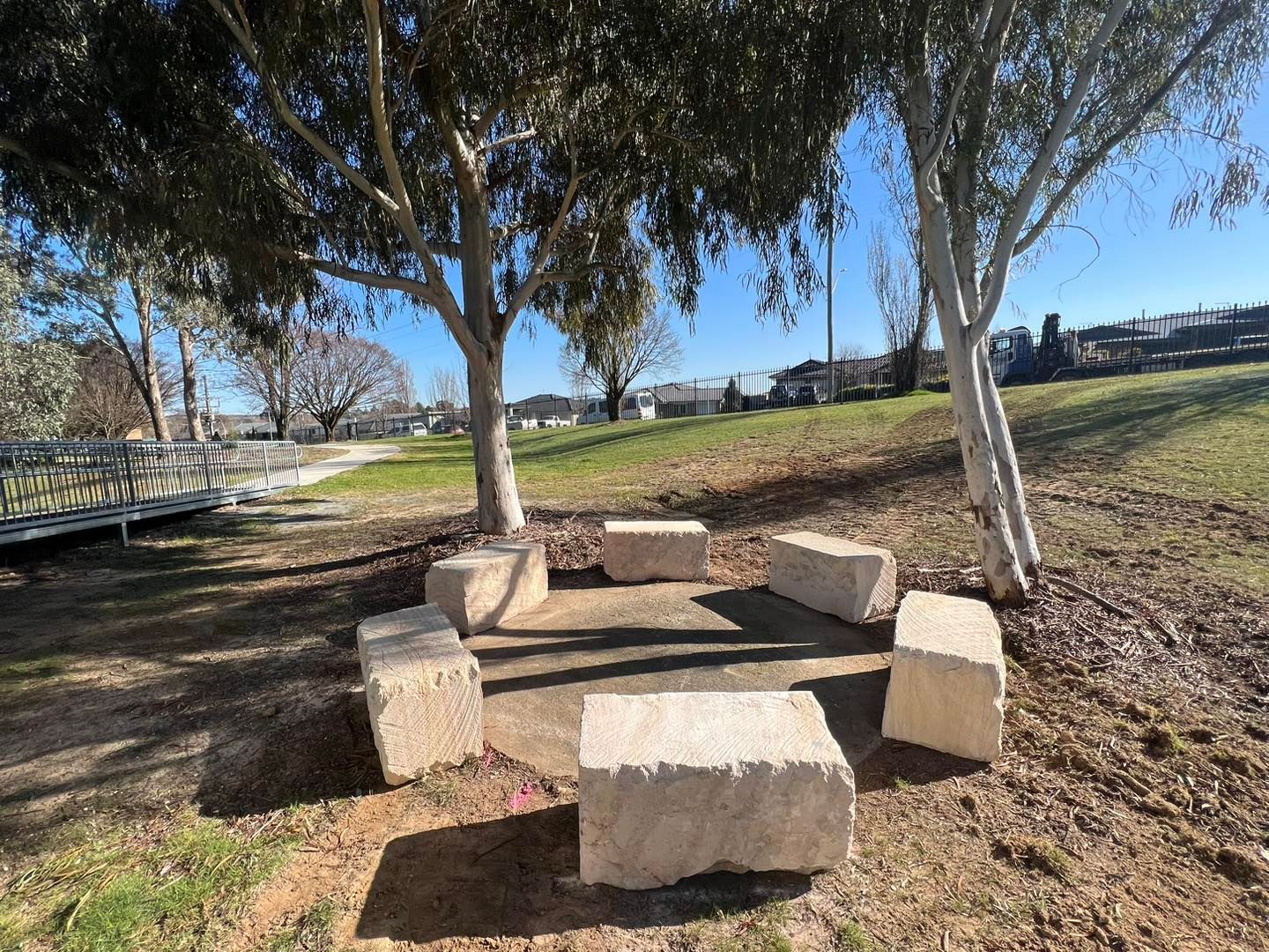 A Circular Seating Area Made of Six Rectangular — One Group Industries Pty Ltd in Bathurst, NSW