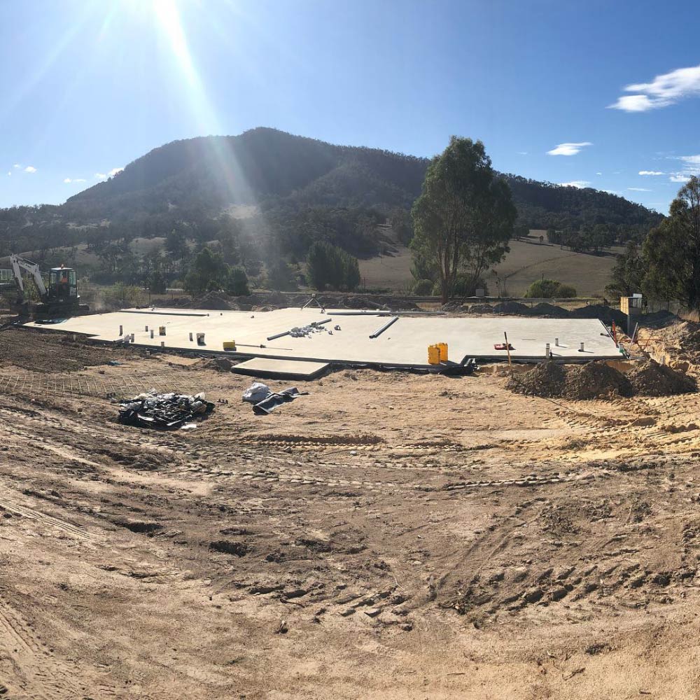 Construction site with a concrete foundation — One Group Industries Pty Ltd in Bathurst, NSW