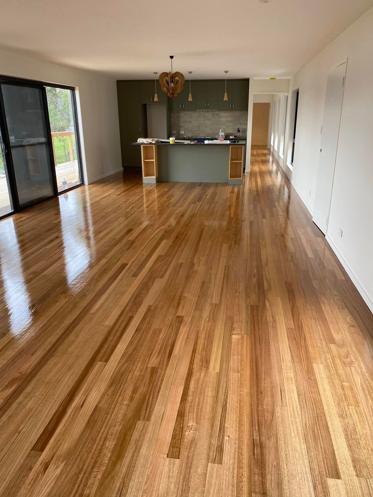 An Open-plan Interior Showing Polished Hardwood Floors — Finer Floors In Warrane, TAS