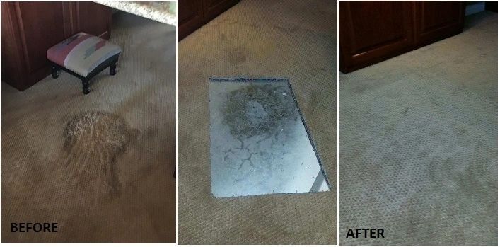 Before and after carpet repair — Tempe, AZ — McFarland and Son