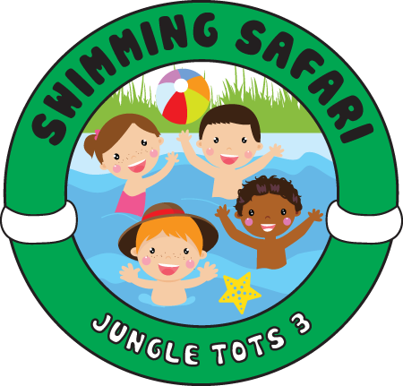 A logo for shimmering safari jungle tots 3