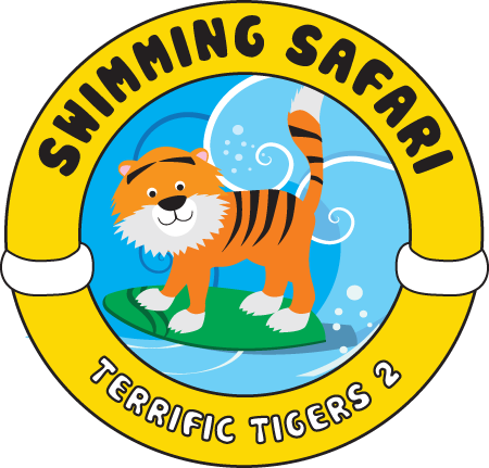 A logo for swimming safari terrific tigers 2
