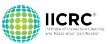 IICRC logo: globe with green and blue dots, and text