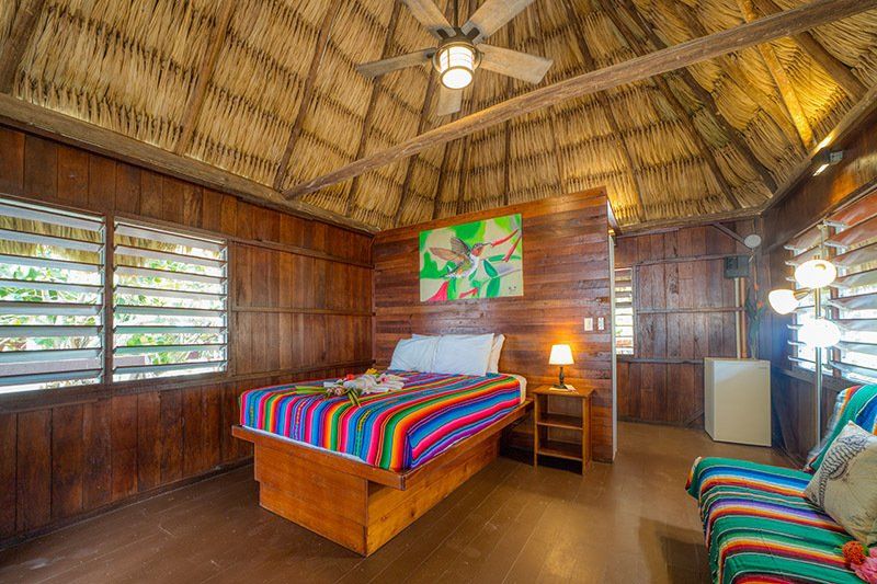 There is a bed and a couch in the room.