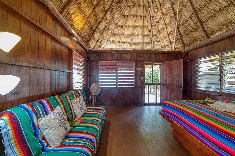 There is a couch and a bed in the room.