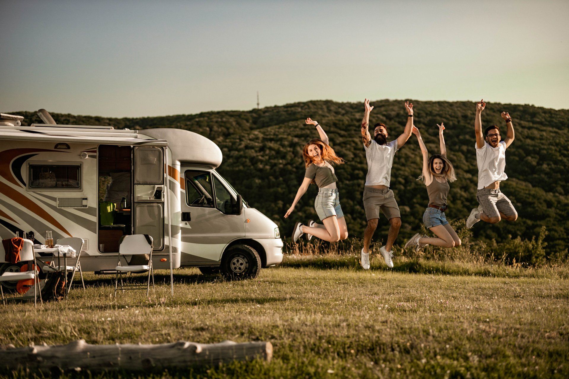 Playful Friends Having Fun — Davis, OK — KV Mobile RV Park