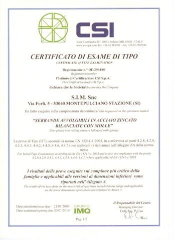 Certificazione rispetto norme CE