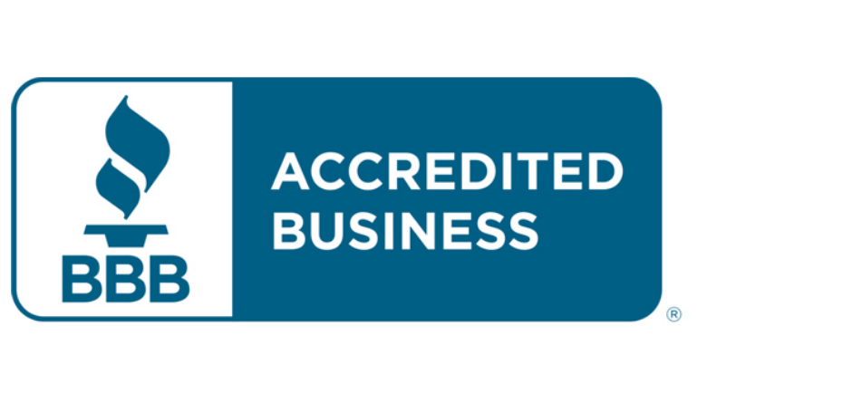 BBB Accredited Business logo with a torch icon and text.