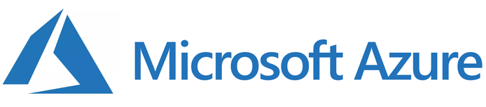 A blue microsoft azure logo on a white background