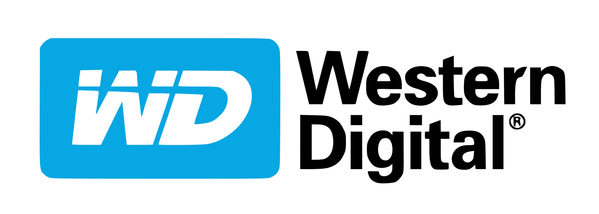 The western digital logo is blue and black on a white background.