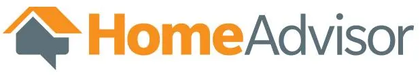 The HomeAdvisor logo, featuring a dark gray house icon with an orange roof next to the text 