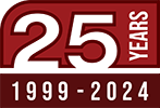 25 Years of Service Logo 1999 to 2024