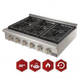 A stainless steel stove top oven with six burners
