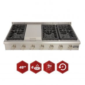 A stainless steel stove top oven with four burners