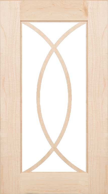 A wooden door with a geometric design on it on a white background.