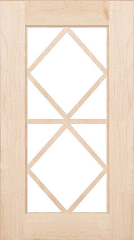 A wooden door with a diamond pattern on it on a white background.