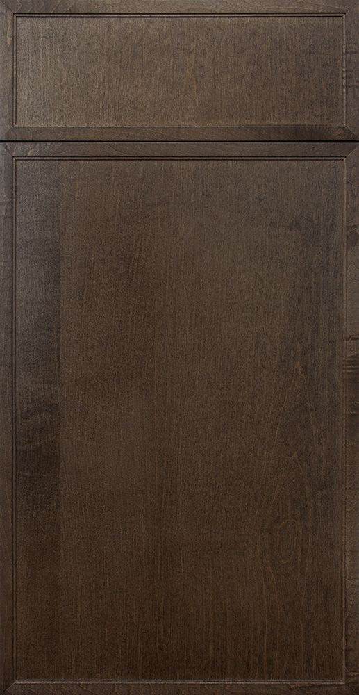 Dark brown wooden cabinet door.