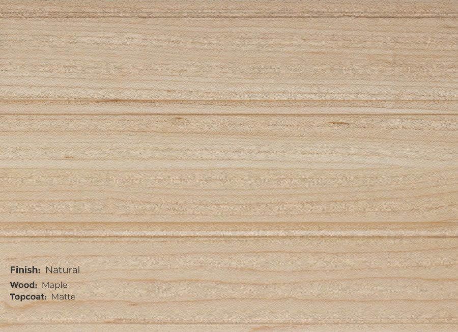 A close up of a piece of wood that says finish natural