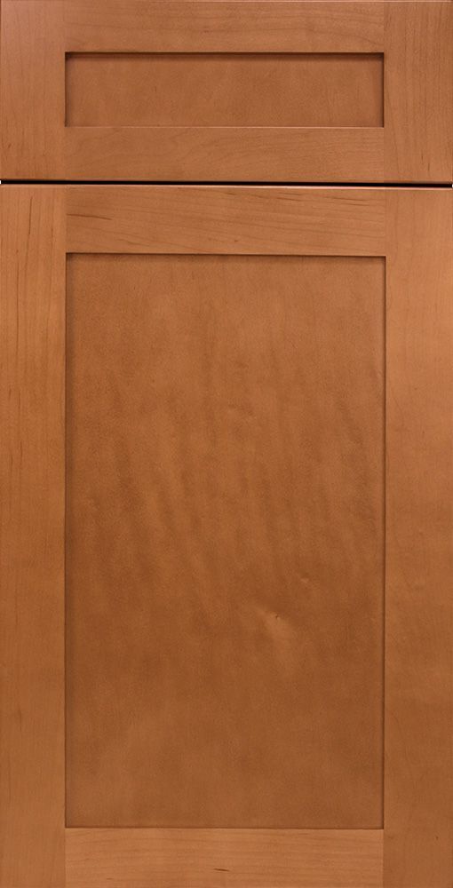 Wooden cabinet door with a natural, light brown stain.