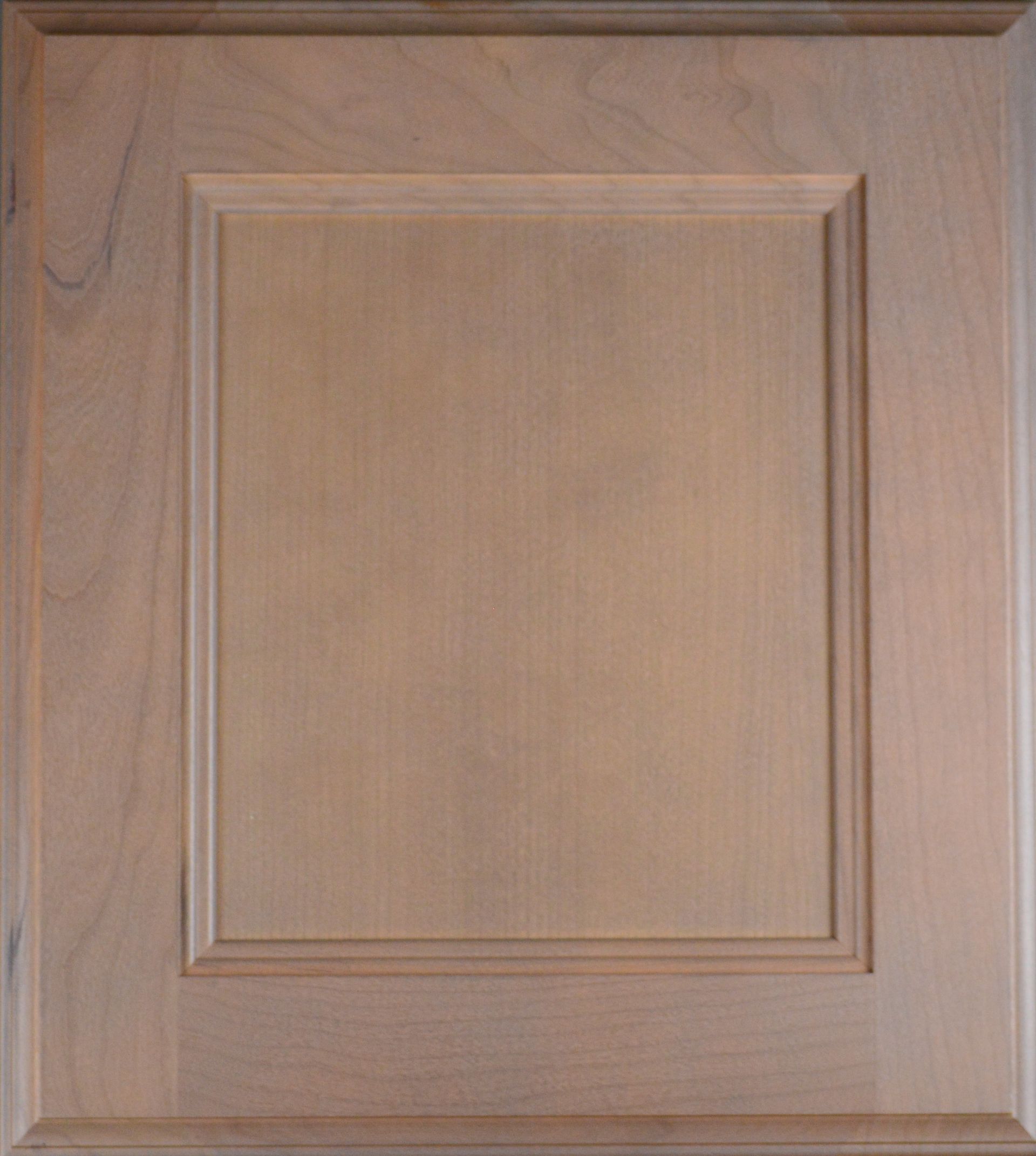 A close up of a wooden door with a square frame