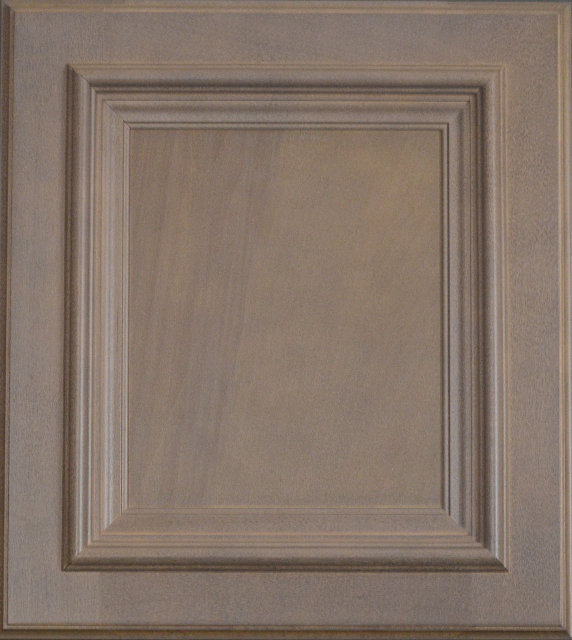 A close up of a square wooden cabinet door