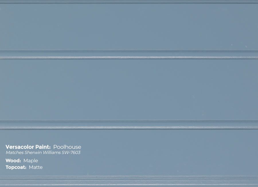 A close up of a blue wall with a white border.