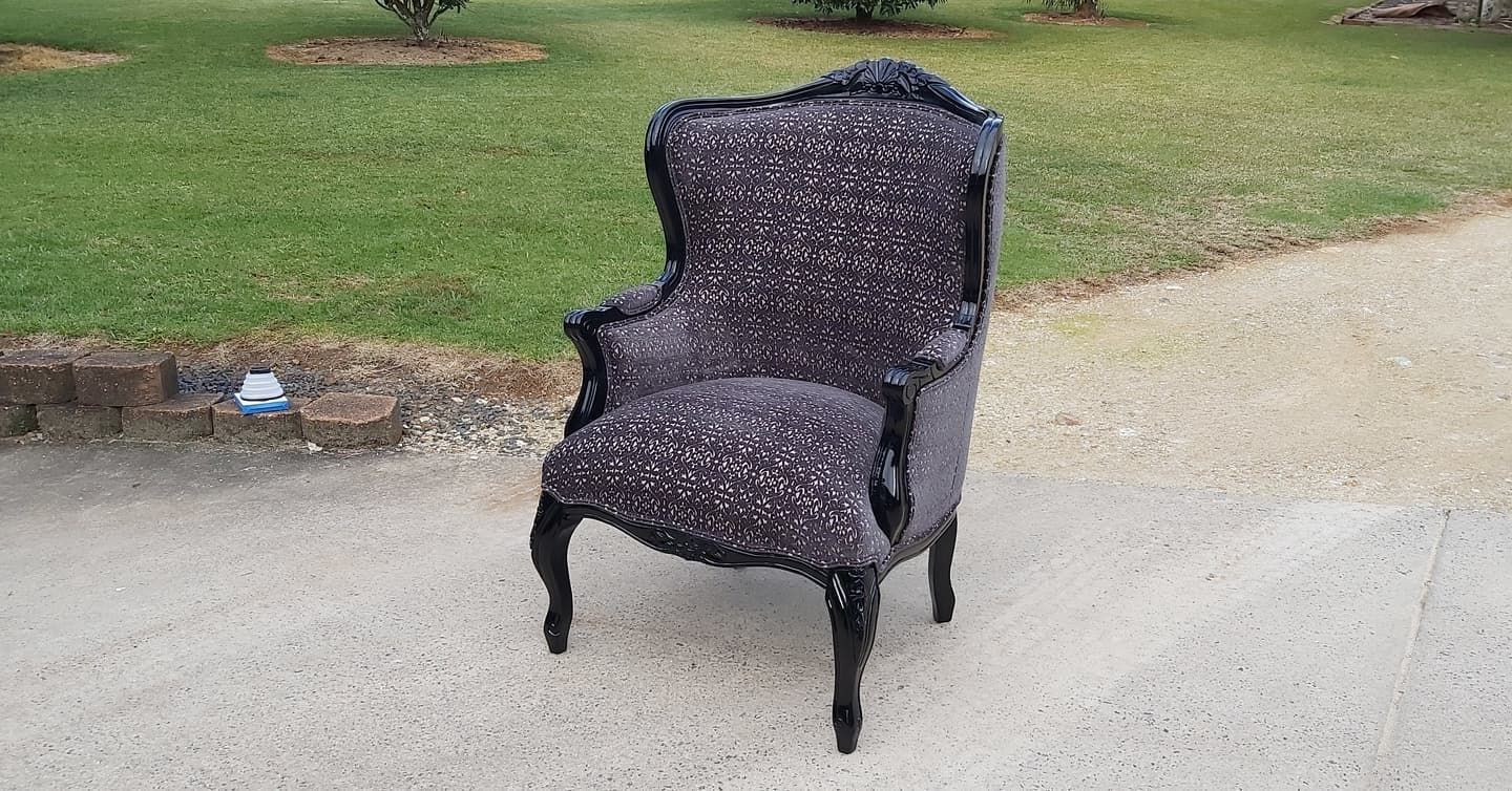 A Upholstered Black and Speckled Armchair — Cupitt's Quality Upholstery in Ballina, NSW
